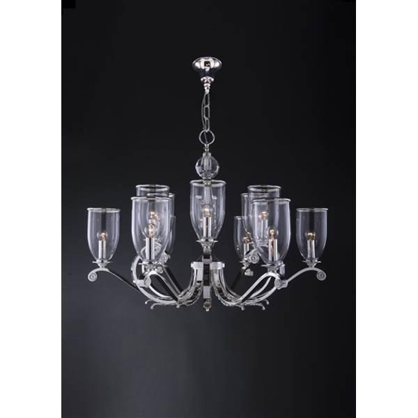Mariner Gallery 12-Light Crystal Chandelier with Glass Shade