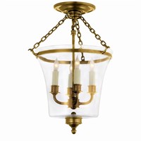 Sussex Clear Glass Semi Flush Bell Jar Lantern