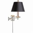Visual Comfort Dorchester Swing-Arm Wall Lamp  with Black Shade in Polished Nickel