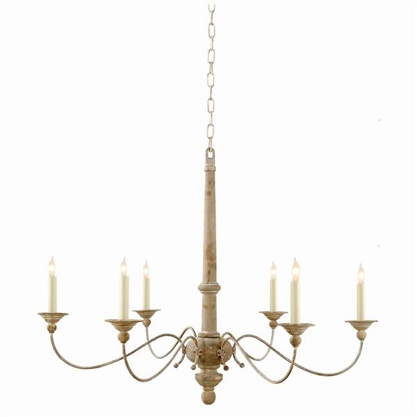 Visual Comfort Country Six-Light Belgian White Chandelier