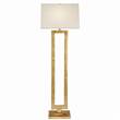 Visual Comfort Modern Open Floor Lamp with Linen Shade in Gild