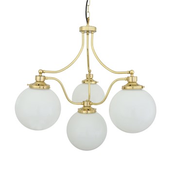 Cuban Blacktail 4 Light Chandelier with Glass Domes