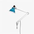 Anglepoise Type 1228 Adjustable Wall Mounted Lamp with Spring in Daffodil Yellow in Minerva Blue