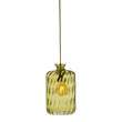 EBB & FLOW Pillar 19cm Dimples LED Pendant with Mouthblown Glass in Olive