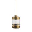 EBB & FLOW Pillar 19cm Clear Glass Pendant with Metallic Stripes in Gold