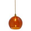 EBB & FLOW Rowan 28cm Large LED Pendant Brass Metal Fitting with Mouth Blown Glass in Rust