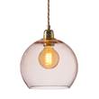 EBB & FLOW Rowan 28cm Large LED Pendant Brass Metal Fitting with Mouth Blown Glass in Bright Coral
