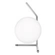 Flos IC T1 Low Chrome Steel Table Lamp with Blown Glass Opal Diffuser in Chrome