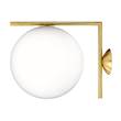 Flos IC C/W2 Wall or Ceiling Light with Blown Glass Opal Diffuser in Brushed Brass