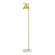 Flos Captain Flint Adjustable LED Floor Lamp with Marble Base in Brushed Brass/White Marble