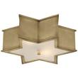 Visual Comfort Sophia 17'' Frosted Glass Flush Mount in Natural Brass