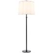 Visual Comfort Simple Adjustable Floor Lamp with Silk Scalloped Shade in Bronze