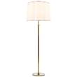 Visual Comfort Simple Adjustable Floor Lamp with Silk Scalloped Shade in Soft Brass