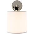 Visual Comfort French Cuff Wall Light with Silk Shade in Polished Nickel