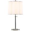 Visual Comfort Simple Scallop Table Lamp with Silk Shade in Soft Silver