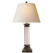 Visual Comfort Classic Column Table Lamp with Natural Paper Shade in Sheffield Nickel
