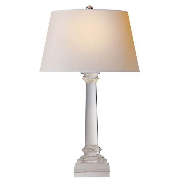Visual Comfort Slender Column Table Lamp with Natural Paper Shade