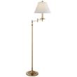 Visual Comfort Dorchester Swing Arm Floor Lamp with Silk Shade in White