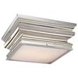 Visual Comfort Square White Glass Flush Mount in Polished Nickel