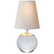 Visual Comfort Terri Tiny Accent Lamp with Natural Paper Shade in Crystal
