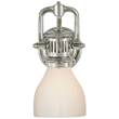 Visual Comfort Yoke White Glass Suspended Wall Light in Polished Nickel
