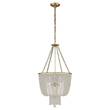 Visual Comfort Jacqueline Small Clear Glass Pendant in Hand Rubbed Antique Brass