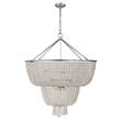 Visual Comfort Jacqueline Clear Glass Two-Tier Pendant in Burnished Silver Leaf