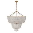 Visual Comfort Jacqueline Clear Glass Two-Tier Pendant in Hand Rubbed Antique Brass