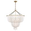 Visual Comfort Jacqueline White Glass Two-Tier Pendant in Hand Rubbed Antique Brass