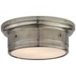 Visual Comfort Siena Small White Glass Flush Mount in Antique Nickel