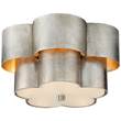 Visual Comfort Arabelle Flush Mount with Frosted Acrylic in Burnished Silver Leaf