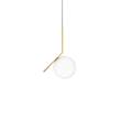 Flos IC S2 Large Pendant Diffused Light with Blown Opal Glass in Brushed Brass