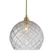 EBB & FLOW Rowan Large Blown Lead Crystal LED Pendant with Cut Pattern & Large-Check in Gold