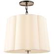 Visual Comfort Scallop Simple Pendant with Silk Shade in Bronze