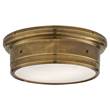 Visual Comfort Siena Large Flush Mount with White Glass in Antique Burnished Brass