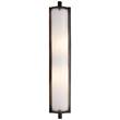 Visual Comfort Calliope Tall Bath Wall Light with White Glass in Bronze