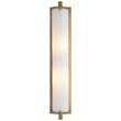 Visual Comfort Calliope Tall Bath Wall Light with White Glass in Antique Burnished Brass