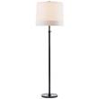 Visual Comfort Simple Adjustable Floor Lamp with Silk Shade in Bronze