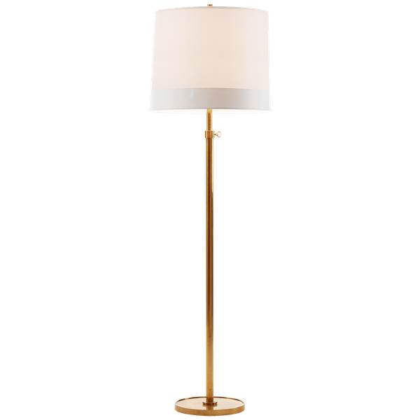 Visual Comfort Simple Adjustable Floor Lamp with Silk Shade
