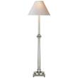 Visual Comfort Swedish Column Buffet Lamp with Natural Paper Shade in Polished Nickel