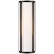 Visual Comfort Basil Small  White Glass Linear Sconce in Gun Metal