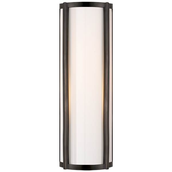 Visual Comfort Basil Small  White Glass Linear Sconce