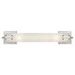 Visual Comfort Openwork Long Wall Light with Frosted Glass in Chrome