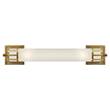 Visual Comfort Openwork Long Wall Light with Frosted Glass in Hand Rubbed Antique Burnished Brass