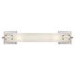 Visual Comfort Openwork Long Wall Light with Frosted Glass in Polished Nickel