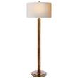 Visual Comfort Longacre Floor Lamp with Natural Paper Shade in Antique Burnished Brass