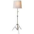 Visual Comfort Studio Floor Lamp with Small Natural Shade in Polished Nickel