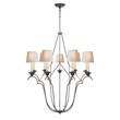 Visual Comfort Belvedere 9-Light Chandelier with Natural Paper Shades in Aged Iron