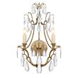 Visual Comfort Penhurst Clear Crystal Wall Light with Clear Glass in Gilded Iron