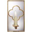 Visual Comfort Quatrefoil Rectangle Mirrored Wall Light in Hand-Rubbed Antique Brass